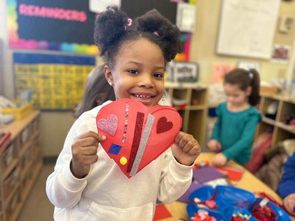 Dr. Day Care students make valentines for their community