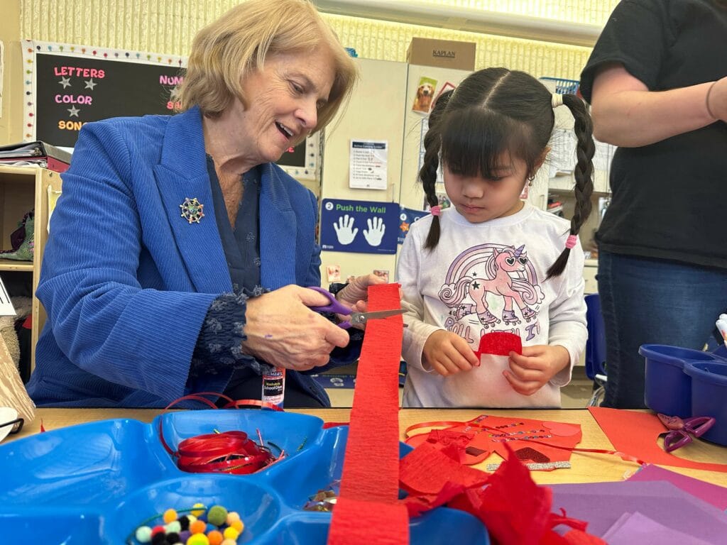 Dr. Day Care students make valentines for their community